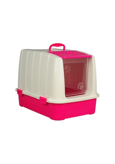 Pribor Hz-335 Kedi Köpek Evcil Hayvan Tuvaleti Büyük Boy Beyaz Fuşya