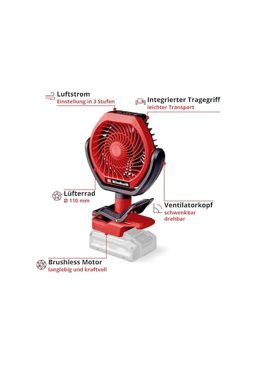 Einhell GC-CF 18/110 Li - Solo Akülü Vantilatör (Akü ve Şarj Hariç) - 3408061