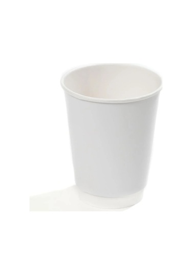 14 Oz Double Wall Karton Bardak Beyaz 50 Adet Şeffaf