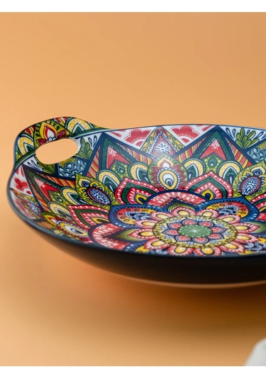 Nouvelle Sunum Ve Servis İçin Kulplu Tabak "arabesque", 400 Ml 167796044 Mavi