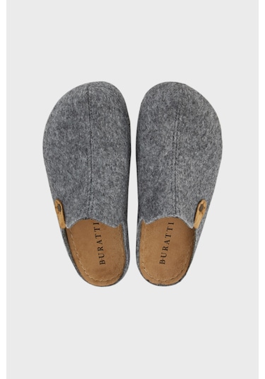 Buratti Keçe Kışlık Ev Erkek Terlik 6711004 Füme