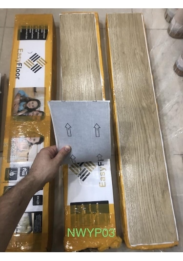 Nwyp03 Naturel Bej Yapışkanlı Ahşap Pvc Yer Döşeme Parkesi