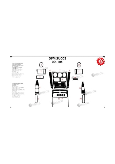 Meriç Dfm Succe Ön Torpido Kaplama 20 Parça 2010-› (530158020)