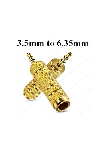 Gold Plated 3.5 Mm Erkek - 6.35 Mm Dişi Dönüştürücü Jack Adaptör