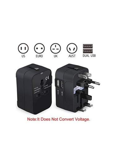 Geeksen Hht202 Evrensel Seyahat Şarj Adaptörü - Siyah, 6 Lü, 2 Usb 2.1a, 1350w, Ac100-250v, Le Akıllı Koruma, Abs+pc, Ce/fcc/rohs Onaylı
