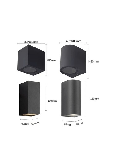 Tongxida Ip68 Su Geçirmez Dış Lamba Yuvarlak Soğuk Beyaz, 2 Başlık, Villa Kapısı İçin Soğuk Beyaz