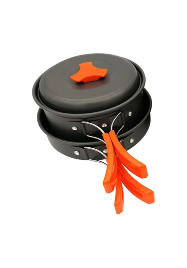 Katlanır Kamp Tencere Seti Turuncu Diğer