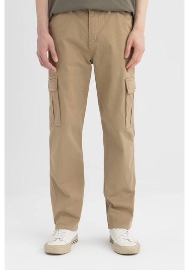 DeFacto Gabardin Pantolon Kargo Cepli Düz Paça B6366AX24SPBG220 Bej DeFacto Gabardin Pantolon Kargo Cepli Düz Paça B6366AX24SPBG220 Bej