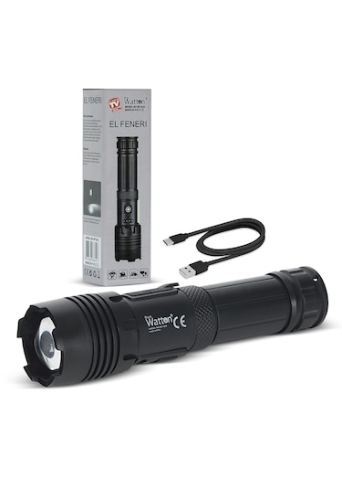 Watton Wt-624 7 Mod Tx6 Powerbank El Feneri Siyah