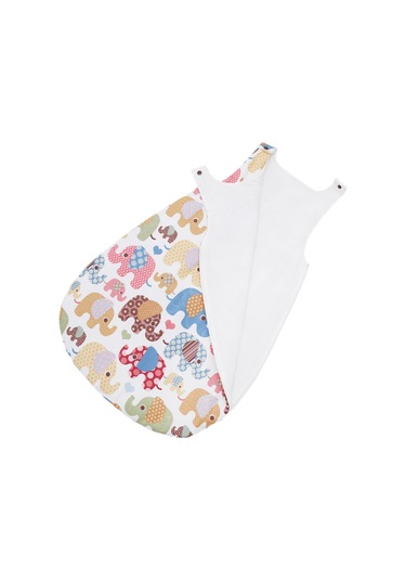 Esma Bebe Uyku Tulumu Bebek Fil Desen/0-12 Ay Beyaz