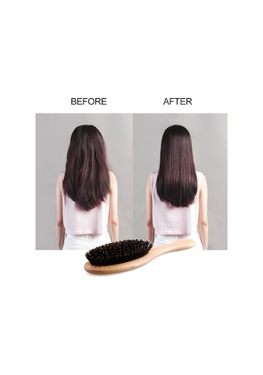 Suofeng Doğal Domuz Kıllı Ahşap Paddle Saç Fırçası - Dolaşma Önleyici Parlaklık Ve Saç Derisi Masajı Premium Ahşap Saç Fırçası