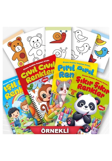 Ema Efsane Renkler Örnekli Boyama Kitabı 4 Kitap Set