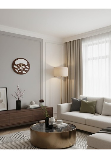 Nova Model Duvar Saati 50 X 50 Cm - Duvar Dekorasyon Ürünleri Ceviz Beyaz
