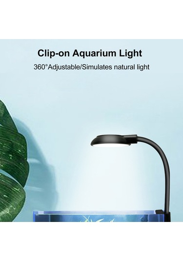 Qingmipy 360 Dönebilen Usb Aydınlatmalı Akvaryum Bitki Lambası - Siyah/beyaz Seçenekli Diğer