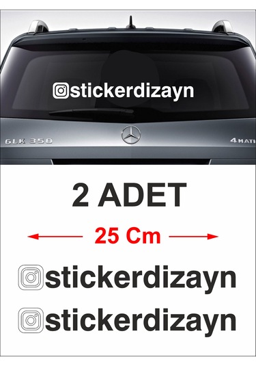 Kişiye Özel Instagram Sticker Araba Oto Motosiklet Karavan Sticker Etiket 00062 25 Cm
