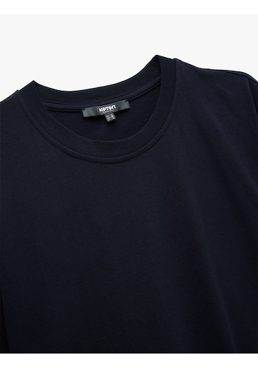 Koton Pamuklu Kısa Kollu Bisiklet Yaka Erkek Basic Tişört Lacivert 6wam10062hk Lacivert