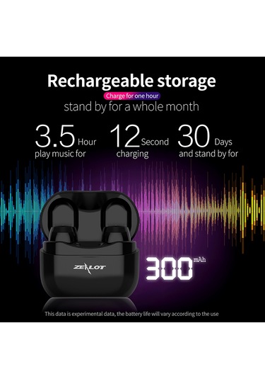 Jeemson Zealot T4 Tws Bluetooth 5.0 Spor Kulaklıkları, 300mah Şarj Kutusu, Stereo Ses, Mikrofonlu, Kablosuz, Hafif Tasarım, Siyah