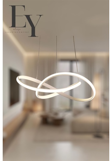 Ey Shop Beyaz Karçiçeği Model 3 Renk Led Beyaz&sarı&günış. Avize Beyaz