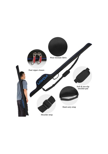 Lixada 63 '' Olta Kamışı Çantası Taşınabilir Olta Kılıfı Mavi