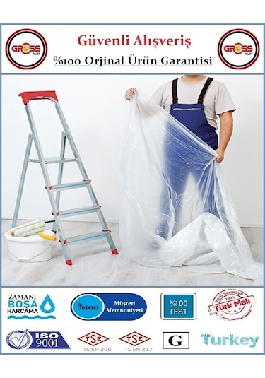 Hışır Boya Koruyucu Örtü - Hışır Eşya Koruyucu Naylon - İnce - 50
