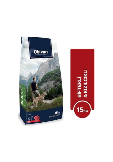 Obivan Biftekli & Kızılcıklı Köpek Maması 15 Kg
