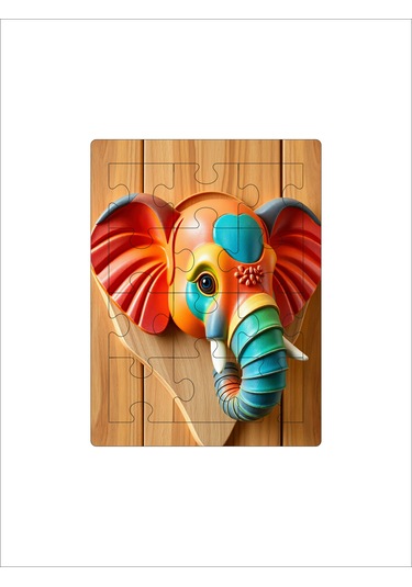 12 Parça Mdf Lazer Kesim Çocuk Puzzle Yapboz 14 X 19 Cm V3