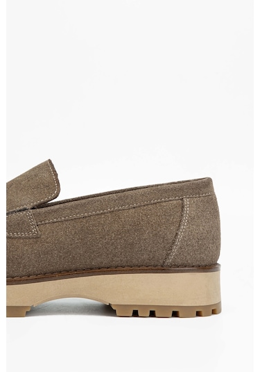 Tamer Tanca Erkek Hakiki Deri Bej Casual Ayakkabı 01 22219 Erk Ayk Sk23/24 Bej Suet Bej