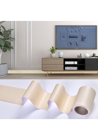 10m/rulo Pencere Eşiği Bel Hattı Duvar Kağıdı Kapı Çerçevesi Kılavuz Çizgisi Ev Dekorasyonu Süpürgelik Çizgisi Bej