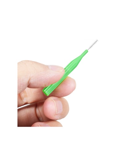 Qingmipy 100 Adet Diş Arası Fırçası Seti - Diş Temizliği Ve Ağız Sağlığı İçin Pratik Çözüm, Taşınabilir Saklama Kutusu İle Yeşil