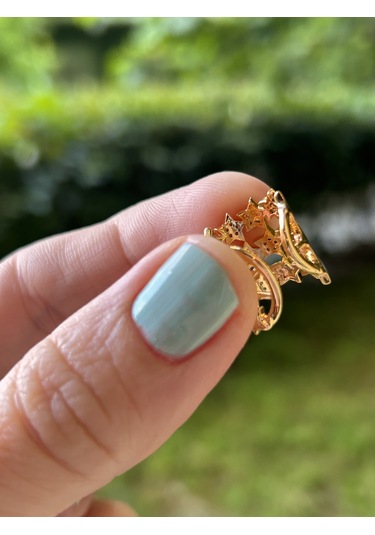 Bymerve Bym523 Çelik Kadın Rose Gold Yıldız Taşlı Geçirmeli 3 Lü Görünüm Kıkırdak Küpe Rose Gold