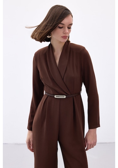 Sateen Kemerli Salaş Tulum - Kahve-136565 Kahve