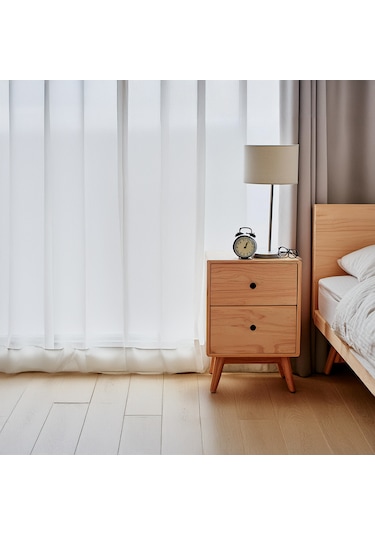 Modern Doğal Ahşap 2 Çekmeceli Komodin 1. Sınıf Masif Çam Ağac...
