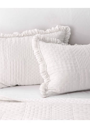 Madame Coco Medus Çift Kişilik Yatak Örtüsü - Beyaz Beyaz