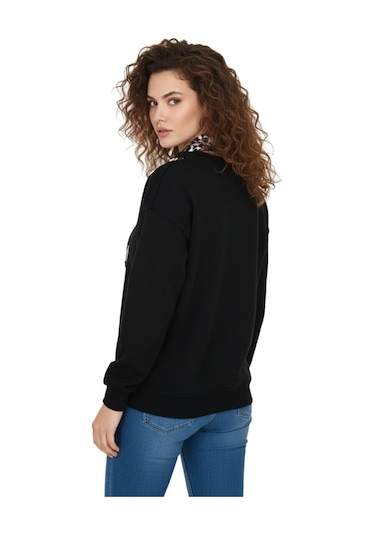 Baglan Kadın Spor Sıfıryaka Sweatshirt Fular Lı Bgl-st05062 Siyah