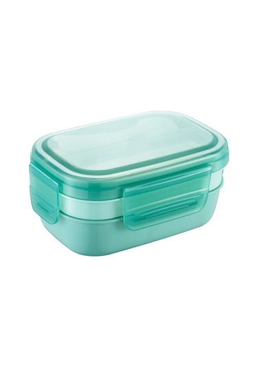 Okul Ve Ofis İçin Pratik Beslenme Çantası - Çocuklara Özel Bölmeli, Mikrodalgaya Uygun, Sızdırmaz Yemek Kabı Meyve & Salata Saklama Açık Yeşil