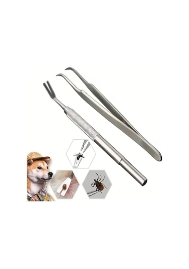 Chuangyinshop 2li Kutu Seti Paslanmaz Çelik Kedi Köpek Pire Kene Tırnak Bakım Aracı