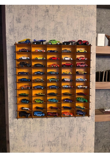 Oyuncak Araba Rafı Mobilya Turuncu