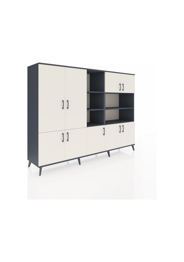 Hyperion Dolap 14 Raflı 9 Kapaklı 220x44x163 Antrasit-aytaşı/antr Antrasit-aytaşı/antrasit