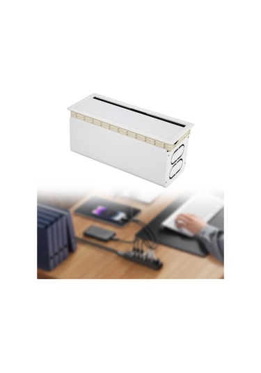 Homyl Ofis Ev Masası Için Kablo Yönetim Kutusu Alüminyum