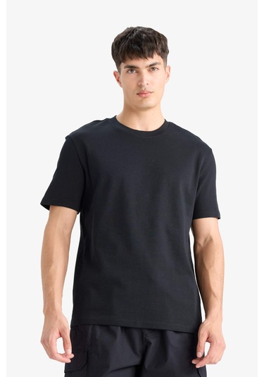 Defacto Regular Fit Bisiklet Yaka Kısa Kollu Tişört E7961ax25aubk81 Siyah