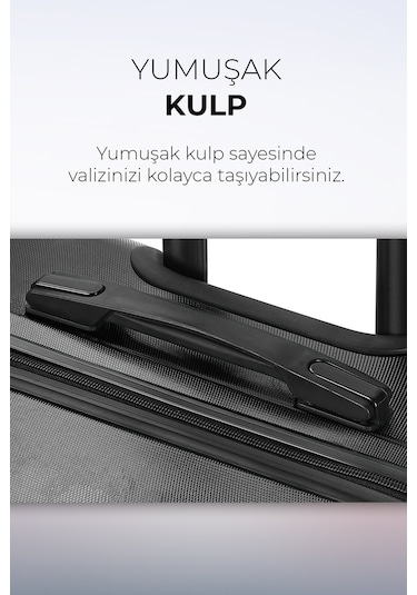 Polo&sky Elmas Model Füme Renk 3'lü Valiz Seti Füme