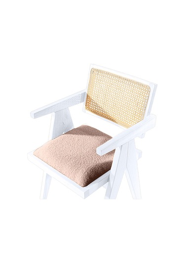 Luna Pergel Hazeranlı Model Hasırlı Natural Ahşap Sandalye Beyaz - Krem