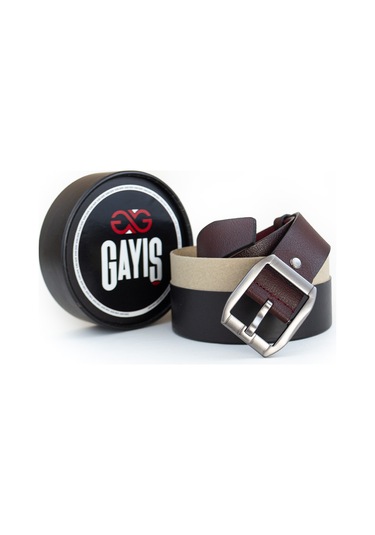 Özel Kutulu Hakiki Deri Bordo Erkek Kot-kumaş Pantolon Kemer