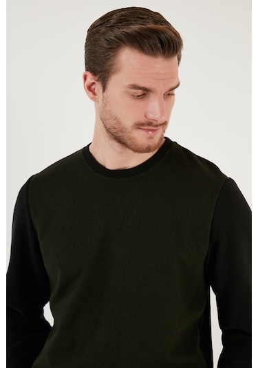 Buratti Pamuklu Regular Fit Bisiklet Yaka Erkek Sweat 5905041 Haki