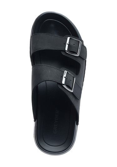 Greyder 64681 Siyah Hakiki Deri Erkek Terlik-960 Siyah