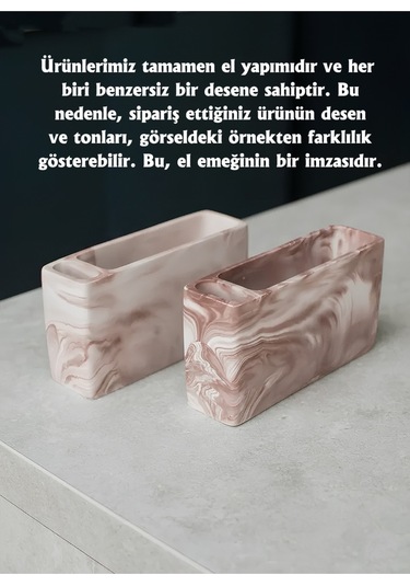 El Yapımı Beton Gri Alçı Peçetelik Minimal Masa Ve Mutfak Dekoru Kafe & Bar İçin Kahverengi