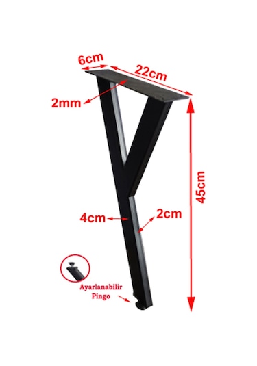 Metal Sehpa Ayağı 4 Lü Y Model Sehpa Ayakları Metal Ayak