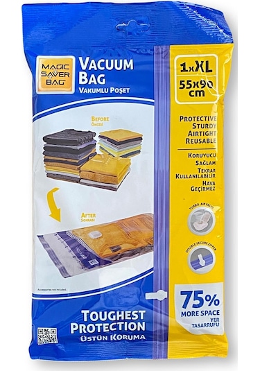 Vakumlu Hurç Poşet Xl Beden 55x90 Cm Şefaf