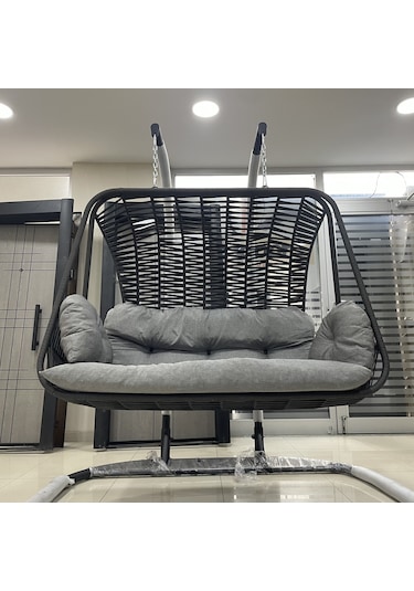 Çift Kişilik Gri Renk Salıncak Antrasit