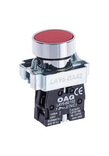 OAG STOP BUTON METAL 22MM